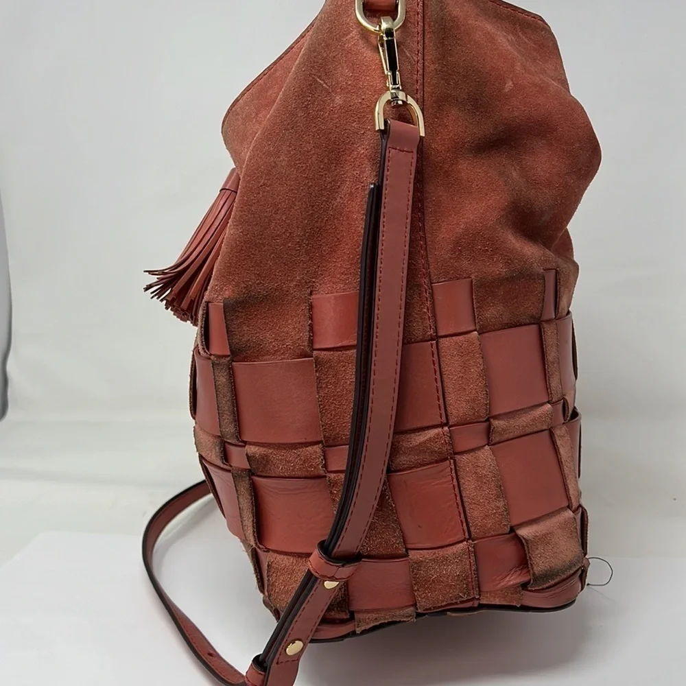 MICHAEL Michael Kors Vivian Cinnamon Suede Leather Shoulder Bag